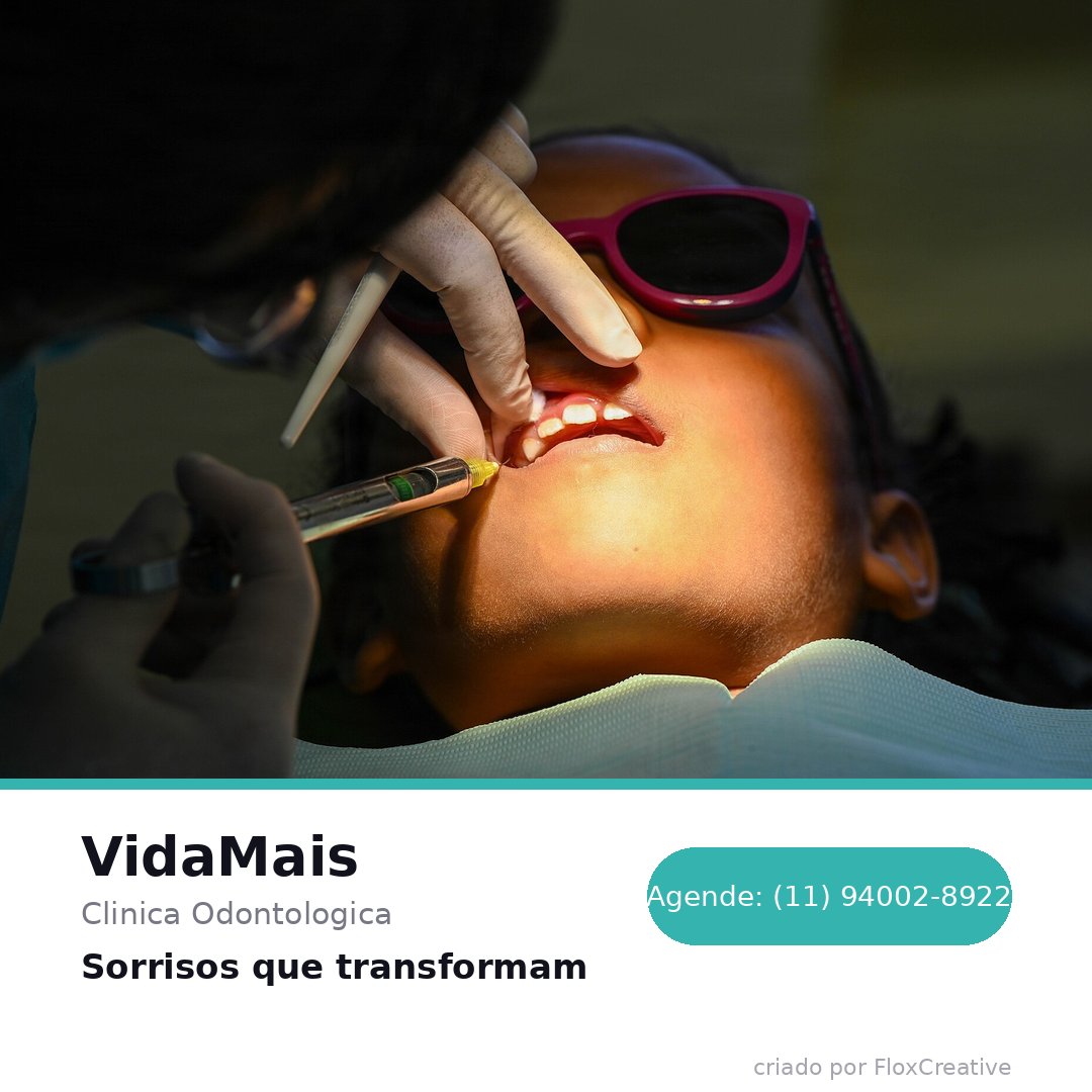 Peça com foto real criada para a clínica fictícia VidaMais
